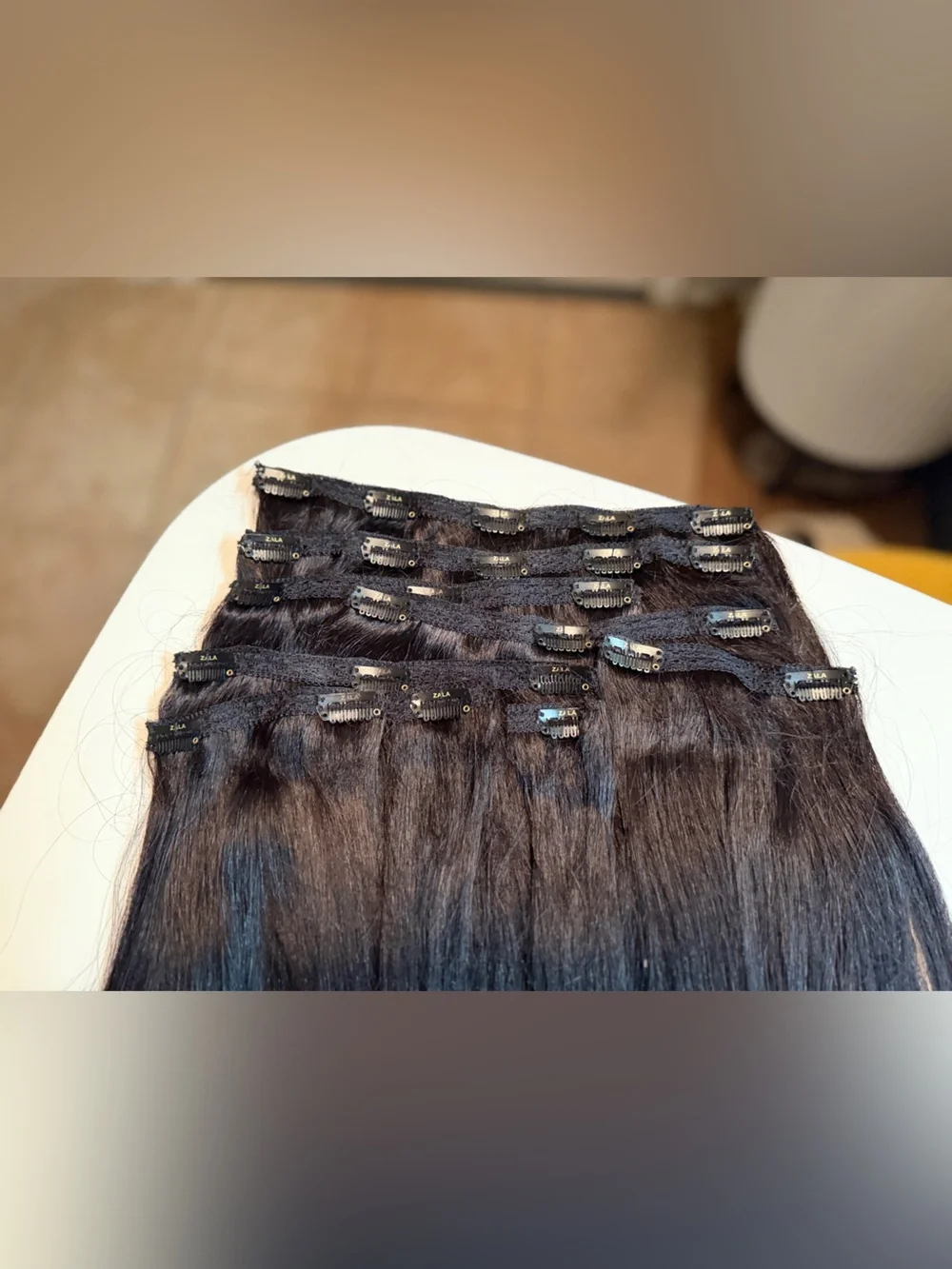 Premium Black Clip-In Human Hair Extensions - Sleek Natural Black